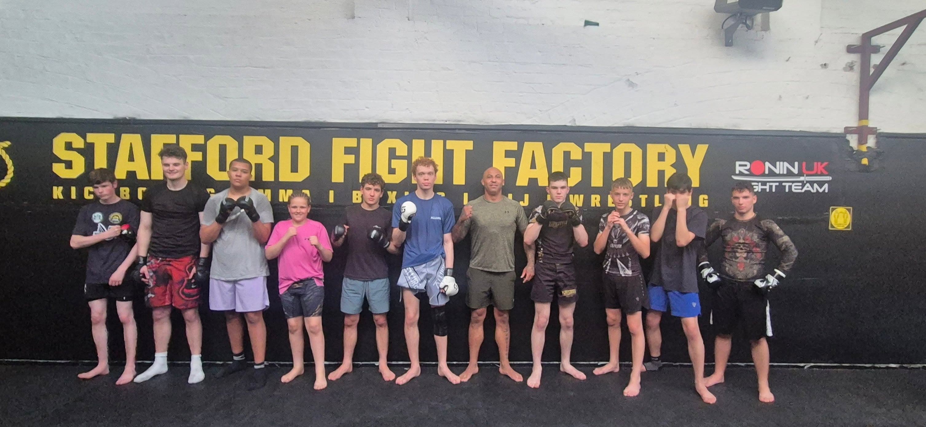 Junior training group at Stafford Fight Factory