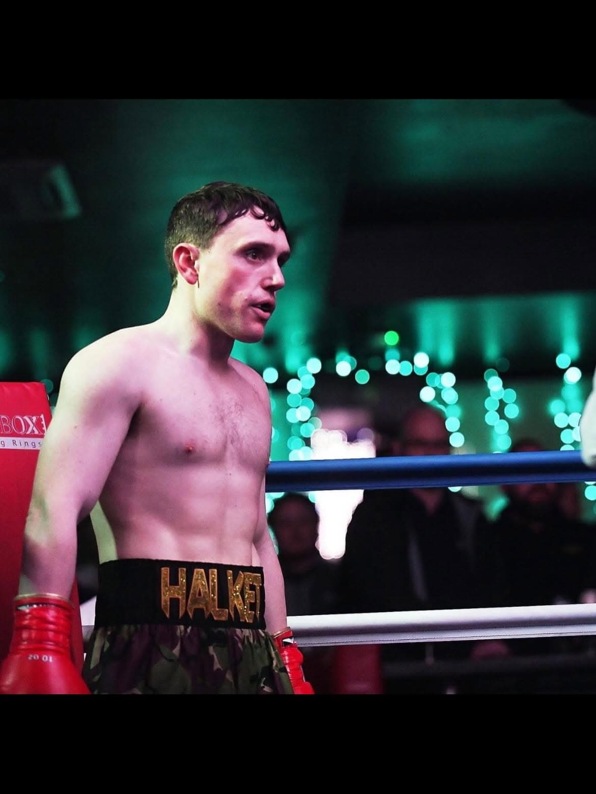 Boxer in the ring during fight night
