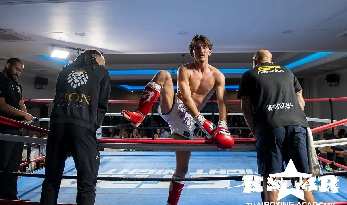 Fighter stepping into the ring before a bout